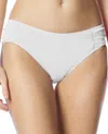 Coco Rave Side Shirred Bikini Bottom In Coc White In Multi