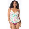 Coco Reef Bra Sized Shirred Underwire Tankini Top In Multi
