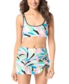 Coco Reef Coco Contours Opulent Bikini Top Skirt Bottom In Multi