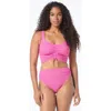 Coco Reef Elevate Bra Sized Shirred Underwire Bikini Top In Pink