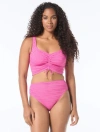 Coco Reef Elevate Bra Sized Shirred Underwire Bikini Top In Pink