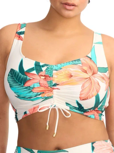 Coco Reef Island Flora Elevate Underwire Bikini Top In White Floral