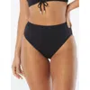 Coco Reef Solid High Esteem High Leg High Waist Bikini Bottom In Black