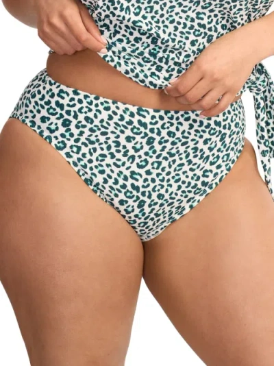 Coco Reef Summer Cheetah High Esteem Hi-cut Bikini Bottom In Jasper Green