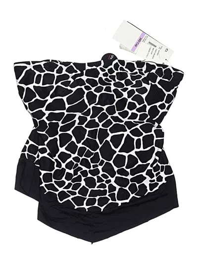 Coco Reef Swimsuit Top Black Graphic Pattern Swimwear