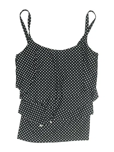 Pre-owned Coco Reef Swimsuit Top Black Polka Dots Pattern Open Neckline Swimwear