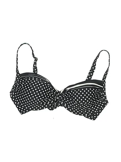 Pre-owned Coco Reef Swimsuit Top Black Polka Dots Pattern Swimwear