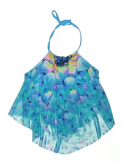 Pre-owned Coco Reef Swimsuit Top Blue Floral Pattern Swimwear