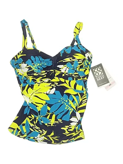 Pre-owned Coco Reef Swimsuit Top Blue Print Pattern Swimwear
