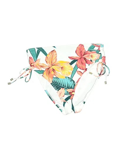 Pre-owned Coco Reef Swimsuit Top Ivory Tropical Pattern Swimwear