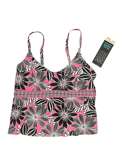 Pre-owned Coco Reef Swimsuit Top Pink Print Pattern Swimwear