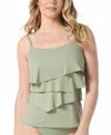 Coco Reef Women's Aura Ruffle Lurex Tankini Top