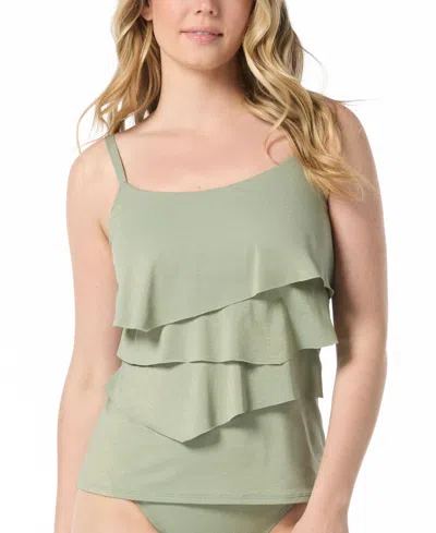 Coco Reef Women's Aura Ruffle Lurex Tankini Top
