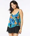 Coco Reef Women's Captivate Printed Tankini Top In Blue