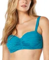 Coco Reef Women's Charisma Bra-sized Pleated Bikini Top In Blue