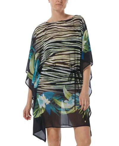 Coco Reef Women's Coco Contours Ideal Chiffon Cover-up Caftan In Black