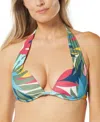 Coco Reef Women's Contours Cameo Tropical-print Halter-style Push-up Bikini Top In Multi
