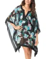 Coco Reef Women's Contours Grand Chiffon Caftan In Black Multi