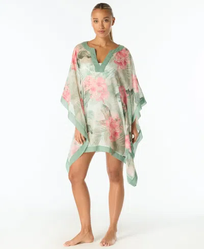 Coco Reef Women's Contours Grand V-neck Swim Cover-up Caftan In Green