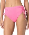 Coco Reef Inspire Shirred High Waist Bikini Bottom In Pink