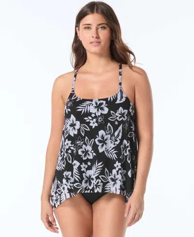 Coco Reef Women's Current Scoop Neck Tankini Top In Black