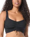 Coco Reef Elevate Bra Sized Shirred Underwire Bikini Top In Black