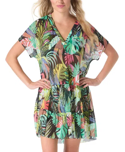 Coco Reef Women's Encourage Printed Cover-up Dress In Black Multi