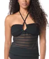 Coco Reef Women's Opal Crochet Underwire Tankini Top In Black