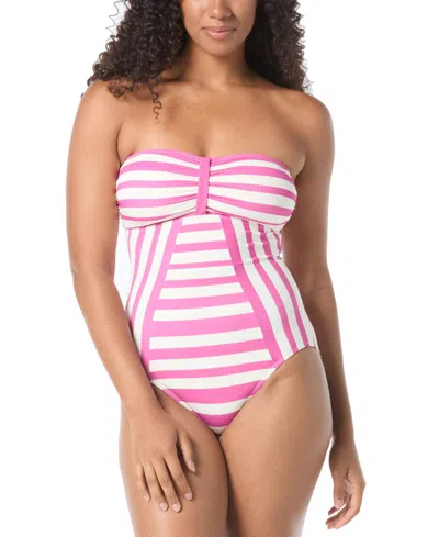 Coco Reef Women's Posh Striped One Piece Swimsuit In Pink Sorbet