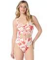 Coco Reef Women's Sassy One-piece Keyhole Swimsuit In Tangelo Orange