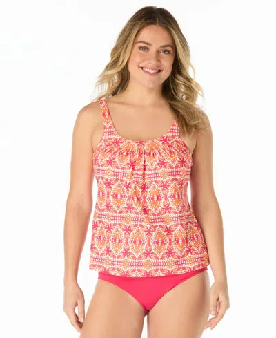 Coco Reef Women's Scoop Neck Pull-on Ultra Fit Tankini Top In Orange