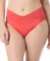 Coco Reef Women's Serene V-waist Crossover Bikini Bottoms In Tangelo Orange