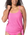 Coco Reef Women's Stella Crochet Side-tie Tankini Top In Pink