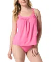 Coco Reef Women's Ultra Fit Embellished-strap Tankini Top In Pink