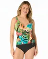 Coco Reef Women's V-neck Pull-on Affable Tankini Top In Multi