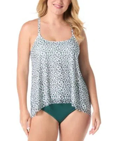 Coco Reef Womens Current Tankini Top Serene V Waist Crossover Bikini Bottoms In Jasper