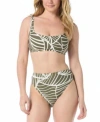 Coco Reef Womens Divine Printed Bikini Top High Esteem Bottoms In Green