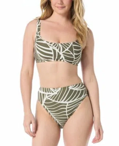 Coco Reef Womens Divine Printed Bikini Top High Esteem Bottoms In Green