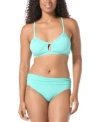 Coco Reef Womens Dynamic Keyhole Scoop Neck Bikini Top Impulse High Waist Bikini Bottoms In Green