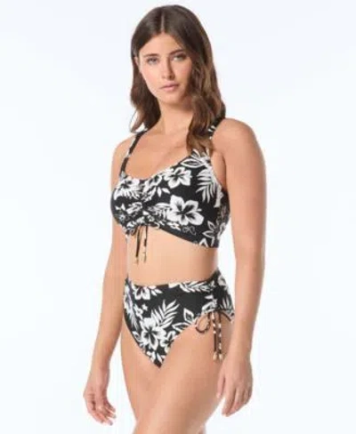 Coco Reef Womens Elevate Scoop Neck Bikini Top Pull On Bottoms In Black