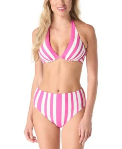 Coco Reef Womens Valiance Printed Underwire Bikini Top Verso Reversible Bikini Bottoms In Pink