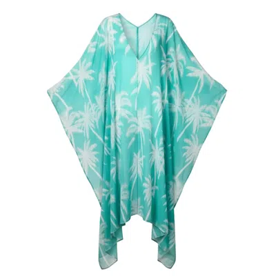 Coco Riko Ibiza Women's Green / Blue Johanna Maxi Kaftan Lagoon