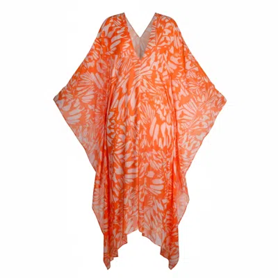 Coco Riko Ibiza Women's Orange / Yellow / Neutrals Johanna Maxi Kaftan Tangerine