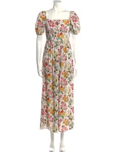 Pre-owned Coco Shop Floral Print Long Dress In Multi