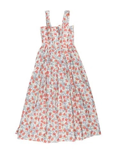 Pre-owned Coco Shop Floral Print Long Dress In Multicolor