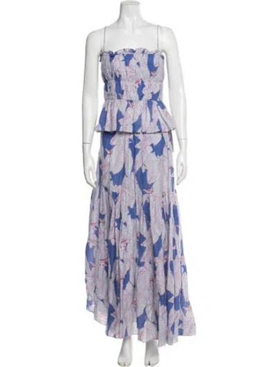 Pre-owned Coco Shop Linen Printed Skirt Set In Multi