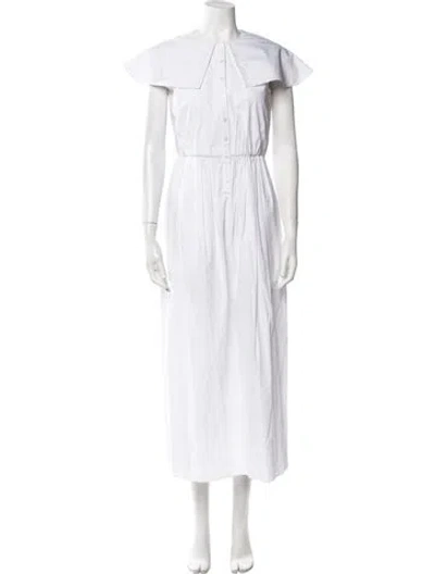 Pre-owned Coco Shop Off-the-shoulder Long Dress In White
