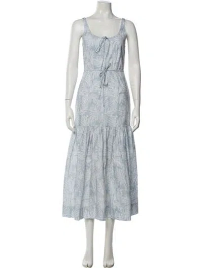 Pre-owned Coco Shop Printed Long Dress In Blue