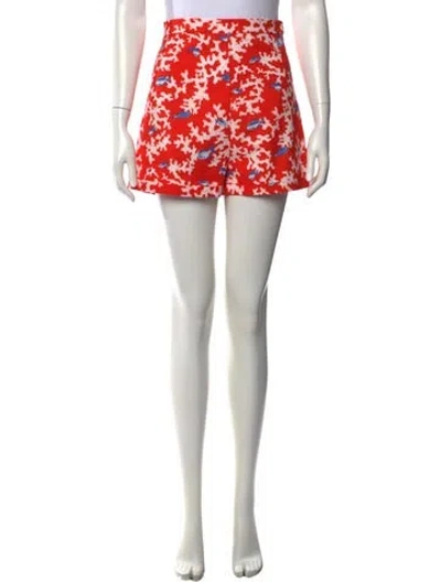 Pre-owned Coco Shop Printed Mini Shorts In Red