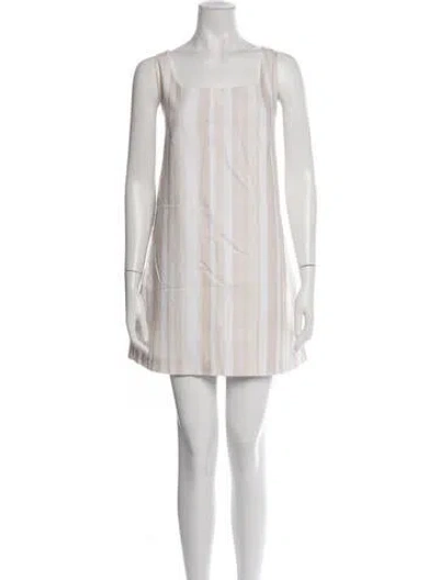 Pre-owned Coco Shop Striped Mini Dress In Neutrals